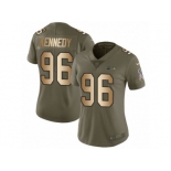 Women Nike Seattle Seahawks #96 Cortez Kennedy Limited Olive Gold 2017 Salute to Service NFL Jersey