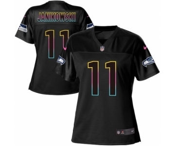 Women's Nike Seattle Seahawks #11 Sebastian Janikowski Game Black Fashion NFL Jersey