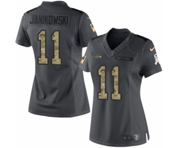 Women's Nike Seattle Seahawks #11 Sebastian Janikowski Limited Black 2016 Salute to Service NFL Jersey