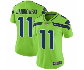 Women's Nike Seattle Seahawks #11 Sebastian Janikowski Limited Green Rush Vapor Untouchable NFL Jersey