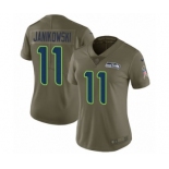 Women's Nike Seattle Seahawks #11 Sebastian Janikowski Limited Olive 2017 Salute to Service NFL Jersey