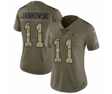 Women's Nike Seattle Seahawks #11 Sebastian Janikowski Limited Olive Camo 2017 Salute to Service NFL Jersey