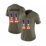 Women's Nike Seattle Seahawks #11 Sebastian Janikowski Limited Olive USA Flag 2017 Salute to Service NFL Jersey