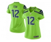 Women's Nike Seattle Seahawks #12 Fan Green Stitched NFL Limited Rush Jersey