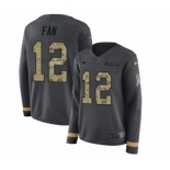 Women's Nike Seattle Seahawks 12th Fan Limited Black Salute to Service Therma Long Sleeve NFL Jersey