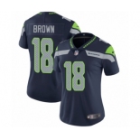 Women's Nike Seattle Seahawks #18 Jaron Brown Navy Blue Team Color Vapor Untouchable Elite Player NFL Jersey