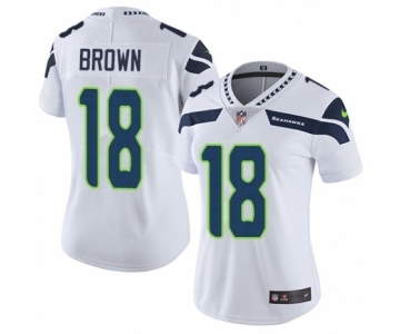 Women's Nike Seattle Seahawks #18 Jaron Brown White Vapor Untouchable Elite Player NFL Jersey