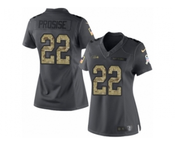 Women's Nike Seattle Seahawks #22 C. J. Prosise Limited Black 2016 Salute to Service NFL Jersey