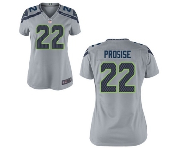 Women's Nike Seattle Seahawks #22 C.J. Prosise Grey Alternate NFL Jersey