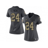 Women's Nike Seattle Seahawks #24 Marshawn Lynch Limited Black 2016 Salute to Service NFL Jersey