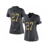 Women's Nike Seattle Seahawks #27 Eddie Lacy Limited Black 2016 Salute to Service NFL Jersey