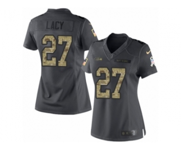 Women's Nike Seattle Seahawks #27 Eddie Lacy Limited Black 2016 Salute to Service NFL Jersey