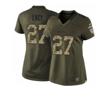 Women's Nike Seattle Seahawks #27 Eddie Lacy Limited Green Salute to Service NFL Jersey