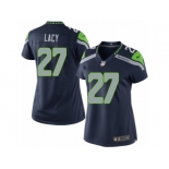 Women's Nike Seattle Seahawks #27 Eddie Lacy Limited Steel Blue Team Color NFL Jersey