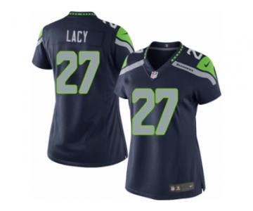 Women's Nike Seattle Seahawks #27 Eddie Lacy Limited Steel Blue Team Color NFL Jersey