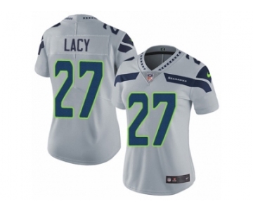 Women's Nike Seattle Seahawks #27 Eddie Lacy Vapor Untouchable Limited Grey Alternate NFL Jersey