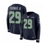 Women's Nike Seattle Seahawks #29 Earl Thomas III Limited Navy Blue Therma Long Sleeve NFL Jersey