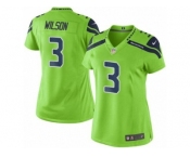 Women's Nike Seattle Seahawks #3 Russell Wilson Green Stitched NFL Limited Rush Jersey