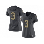 Women's Nike Seattle Seahawks #3 Russell Wilson Limited Black 2016 Salute to Service NFL Jersey