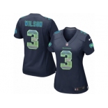 Women's Nike Seattle Seahawks #3 Russell Wilson Limited Navy Blue Strobe NFL Jersey