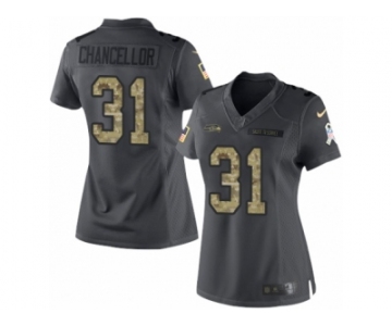 Women's Nike Seattle Seahawks #31 Kam Chancellor Limited Black 2016 Salute to Service NFL Jersey