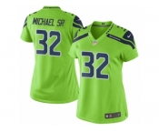 Women's Nike Seattle Seahawks #32 Christine Michael Sr Limited Green Rush NFL Jersey