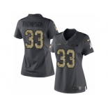 Women's Nike Seattle Seahawks #33 Tedric Thompson Limited Black 2016 Salute to Service NFL Jersey