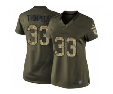 Women's Nike Seattle Seahawks #33 Tedric Thompson Limited Green Salute to Service NFL Jersey