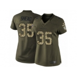 Women's Nike Seattle Seahawks #35 DeShawn Shead Limited Green Salute to Service NFL Jersey