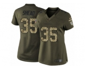 Women's Nike Seattle Seahawks #35 DeShawn Shead Limited Green Salute to Service NFL Jersey