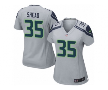 Women's Nike Seattle Seahawks #35 DeShawn Shead Limited Grey Alternate NFL Jersey