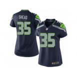 Women's Nike Seattle Seahawks #35 DeShawn Shead Limited Steel Blue Team Color NFL Jersey