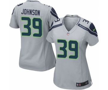 Women's Nike Seattle Seahawks #39 Dontae Johnson Game Grey Alternate NFL Jersey