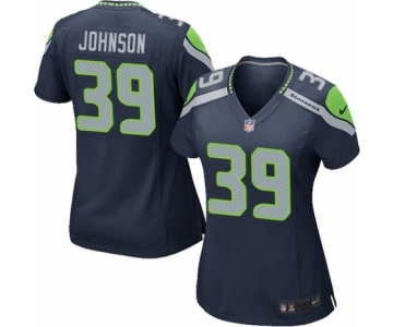 Women's Nike Seattle Seahawks #39 Dontae Johnson Game Navy Blue Team Color NFL Jersey