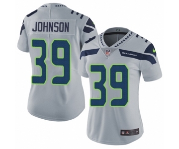 Women's Nike Seattle Seahawks #39 Dontae Johnson Grey Alternate Vapor Untouchable Elite Player NFL Jersey