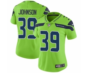 Women's Nike Seattle Seahawks #39 Dontae Johnson Limited Green Rush Vapor Untouchable NFL Jersey