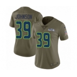 Women's Nike Seattle Seahawks #39 Dontae Johnson Limited Olive 2017 Salute to Service NFL Jersey