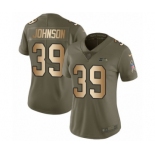 Women's Nike Seattle Seahawks #39 Dontae Johnson Limited Olive Gold 2017 Salute to Service NFL Jersey