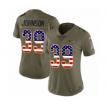 Women's Nike Seattle Seahawks #39 Dontae Johnson Limited Olive USA Flag 2017 Salute to Service NFL Jersey