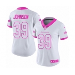 Women's Nike Seattle Seahawks #39 Dontae Johnson Limited White Pink Rush Fashion NFL Jersey