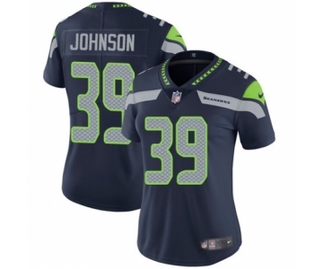 Women's Nike Seattle Seahawks #39 Dontae Johnson Navy Blue Team Color Vapor Untouchable Elite Player NFL Jersey