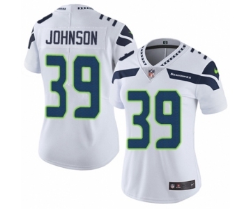 Women's Nike Seattle Seahawks #39 Dontae Johnson White Vapor Untouchable Elite Player NFL Jersey