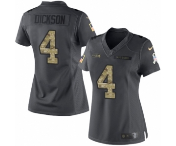 Women's Nike Seattle Seahawks #4 Michael Dickson Limited Black 2016 Salute to Service NFL Jersey