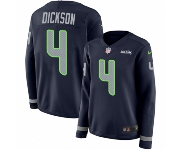 Women's Nike Seattle Seahawks #4 Michael Dickson Limited Navy Blue Therma Long Sleeve NFL Jersey