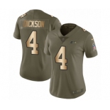 Women's Nike Seattle Seahawks #4 Michael Dickson Limited Olive Gold 2017 Salute to Service NFL Jersey