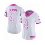 Women's Nike Seattle Seahawks #4 Michael Dickson Limited White Pink Rush Fashion NFL Jersey