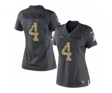 Women's Nike Seattle Seahawks #4 Steven Hauschka Limited Black 2016 Salute to Service NFL Jersey