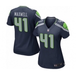 Women's Nike Seattle Seahawks #41 Byron Maxwell Game Navy Blue Team Color NFL Jersey