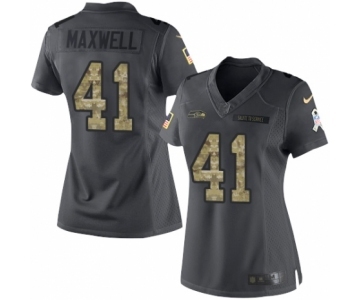 Women's Nike Seattle Seahawks #41 Byron Maxwell Limited Black 2016 Salute to Service NFL Jersey