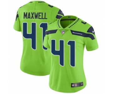 Women's Nike Seattle Seahawks #41 Byron Maxwell Limited Green Rush Vapor Untouchable NFL Jersey